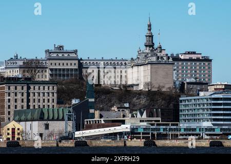 Downtown Quebec City from Quai Paquet park in Levis, Quebec, Canada Stock Photo