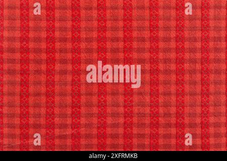 Red fabric texture background. Stock Photo