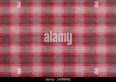 Red with dark blue color texture of checkered fabric Stock Photo