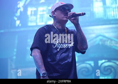 Italians rappers Salmo and Noyz Narcos on stage during the Hellrsaisers ...