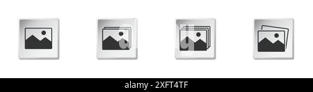 Picture icon set. Image symbol. Photo gallery icon. Flat vector illustration Stock Vector