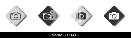 Camera Icons set. Photo camera symbol. Vector illustration Stock Vector