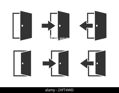 Doors Icons. Door arrow icon design isolated on white background. Vector illustration Stock Vector