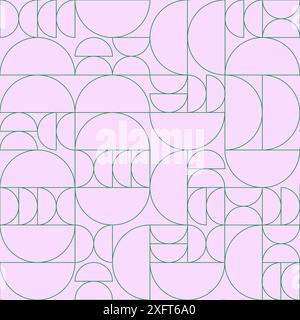 Purple Half Circle Seamless Pattern Stock Vector