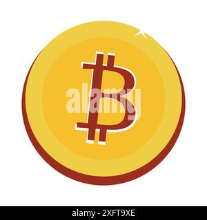 Bitcoin icon. Flat design vector bitcoin icons, signs of modern cryptocurrancy icon in flat style. Golden gray bitcoin illustration Stock Vector