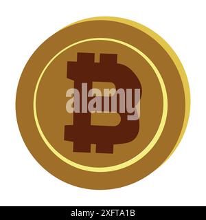 Bitcoin icon. Flat design vector bitcoin icons, signs of modern cryptocurrancy icon in flat style. Golden gray bitcoin illustration Stock Vector
