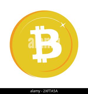 Bitcoin icon. Flat design vector bitcoin icons, signs of modern cryptocurrancy icon in flat style. Golden gray bitcoin illustration Stock Vector