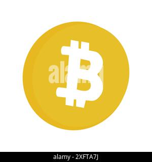 Bitcoin icon. Flat design vector bitcoin icons, signs of modern cryptocurrancy icon in flat style. Golden gray bitcoin illustration Stock Vector
