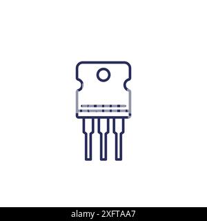 transistor, semiconductor icon, line vector Stock Vector Image & Art ...