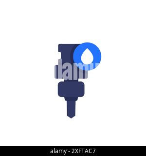 Cutting with a water, CNC machine vector icon Stock Vector