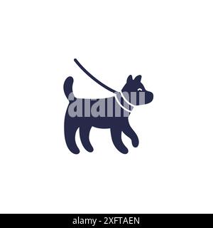 dog on a leash icon, vector Stock Vector