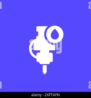Cutting with a water, CNC vector icon Stock Vector