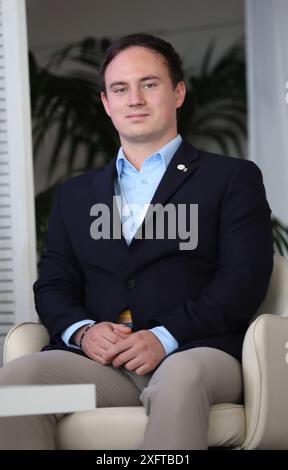 szilard czibere Control Engineer Yacht Club de Monaco during the 11° Monaco Energy Boat Challenge in Monaco, France - Thursday, July 4, 2024. Chronicle . (Photo by Tano Pecoraro/Lapresse) Credit: LaPresse/Alamy Live News Stock Photo