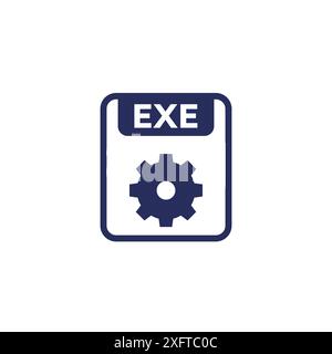 exe file icon on white Stock Vector