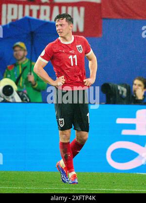 Michael Gregoritsch, AUT 11  in the best of 16 match AUSTRIA  - TueRKIJE 1-2 of the UEFA European Championships 2024  on Jul 02, 2024  in Leipzig, Germany.  Photographer: ddp images / star-images Stock Photo