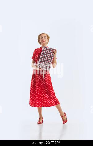 open lace back dress Vintage 50s 60s Red and Black Silk Blend Abstract Polka Dot Fit n Flar – LA  Retro Girl main image 0