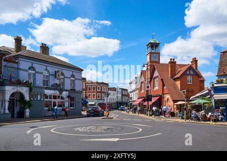 The centre of Wimbledon Village, Borough of Merton, Greater London UK, looking towards the High Street Stock Photo