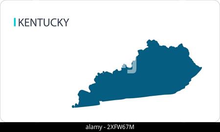 Map of KENTUCKY, North American, isolated map, showing its states and cities, with name, World map, vector, EPS, Government, politics Stock Vector