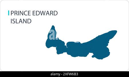 Map of PRINCE EDWARD ISLAND, North American, isolated map, showing its states and cities, with name, World map, vector, EPS, Government, politics Stock Vector