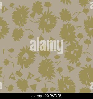 Flowers seamless pattern. vector illustration. Abstract flowers, floral vector with leaves Stock Vector