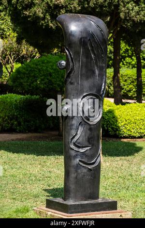 Joan Miró (Spanish, 1893-1983), Figure ,1976, lost wax cast bronze, Marivent garden, Palma, Majorca. Stock Photo