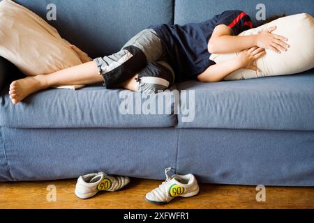 9 year old boy Stock Photo