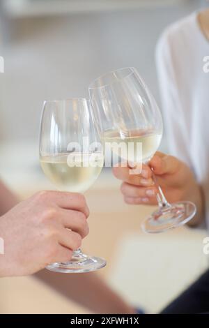 Young couple in kitchen Stock Photo