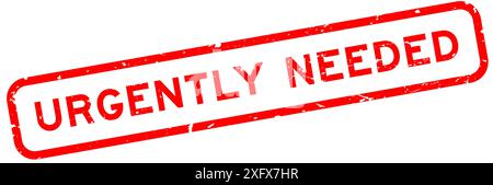 Grunge red urgently needed word square rubber seal stamp on white background Stock Vector