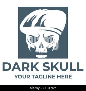 Dark skull logo vector illustrations icon designs Stock Vector