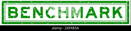 Grunge green benchmark word square rubber seal stamp on white background Stock Vector