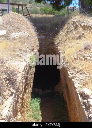 Ancient Copper age citadels in Argolis, Peloponnese, Greece Stock Photo