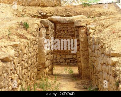 Ancient Copper age citadels in Argolis, Peloponnese, Greece Stock Photo