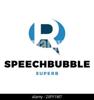 Initial Letter R Speech Bubble Icon Logo Design Template Stock Vector