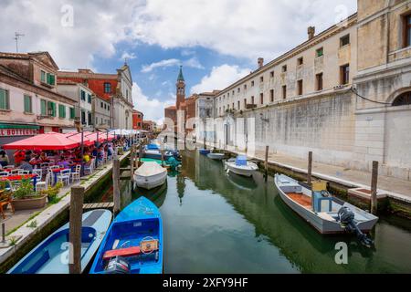 The Canal Vena in Chioggia, municipality of the metropolitan city of Venice, Veneto, Italy Stock Photo