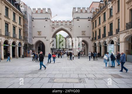 The Karlstor at Stachus in Munich stands at the beginning of the pedestrian zone Stock Photo