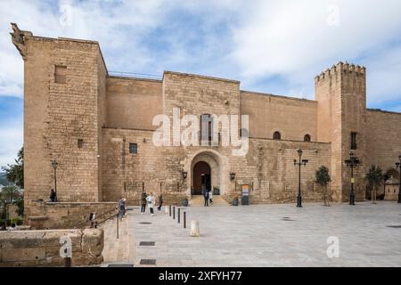 View to the main entrance of the Royal Palace La Almudaina, Palma, Mallorca, Balearic Islands, Spain, Europe Stock Photo