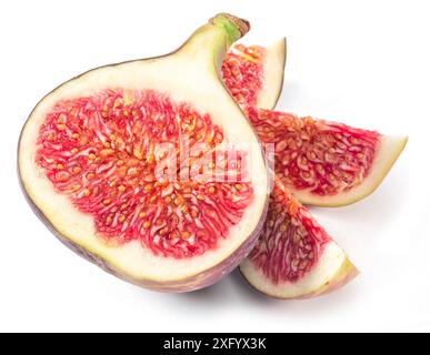 Fig fruit slices isolated on white background. Stock Photo