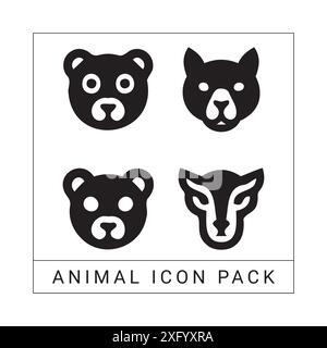 Animal Icon Pack With Vector Files Stock Vector Image & Art - Alamy