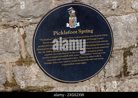 Picklefoot Spring plaque, Grange over Sands, Cumbria, UK Stock Photo