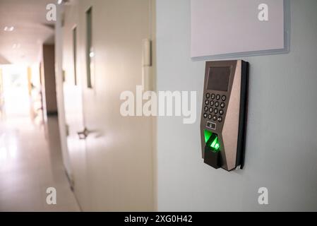 Cutting-edge Biometric Security: Finger Scan Machine Stock Photo