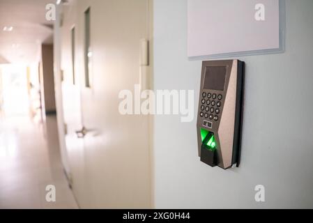 Cutting-edge Biometric Security: Finger Scan Machine Stock Photo