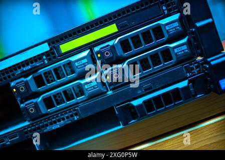 server computer should be high performance, stable, able to serve a large number of users. Stock Photo