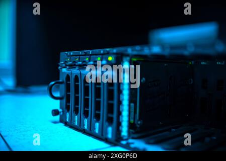 server computer should be high performance, stable, able to serve a large number of users. Stock Photo