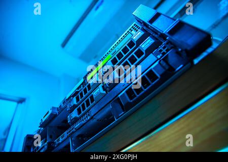 server computer should be high performance, stable, able to serve a large number of users. Stock Photo