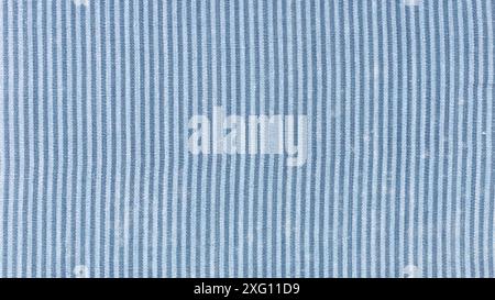 Blue striped textile background texture. Full frame Stock Photo
