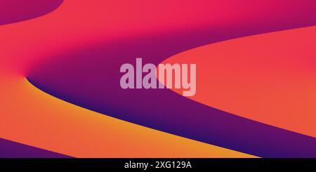 Noise texture colored background, purple red orange vibrant gradient, abstract grainy wave poster Stock Photo