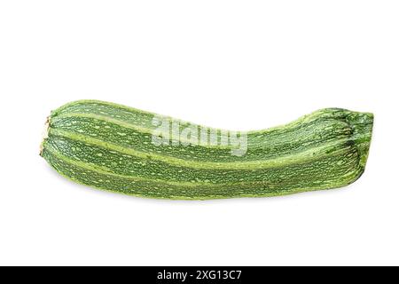 Single courgette Costata Romanesco on white background Stock Photo