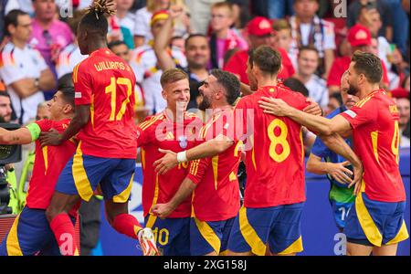 Dani Olmo, ESP 10 celebrates 0-1 goal, happy, laugh, celebration, with
