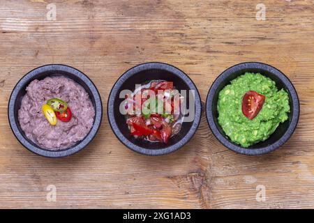 Mexican salsa on wood Stock Photo