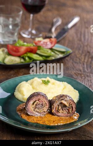 German meat roulade in a casserole Stock Photo